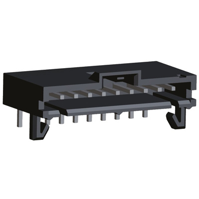 TE Connectivity AMPMODU MTE Series Right Angle Through Hole PCB Header, 10 Contact(s), 2.54mm Pitch, 1 Row(s), Shrouded