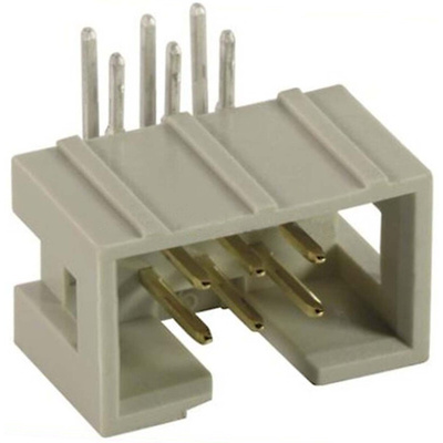 Harting SEK 18 Series Right Angle Through Hole PCB Header, 10 Contact(s), 2.54mm Pitch, 2 Row(s), Shrouded