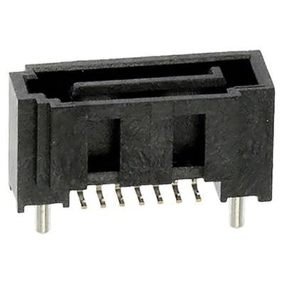 Molex SATA Series Straight Surface Mount PCB Header, 7 Contact(s), 1.27mm Pitch, 1 Row(s), Shrouded