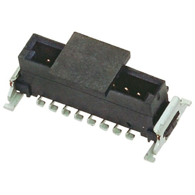 ERNI MiniBridge Series Straight Surface Mount PCB Header, 8 Contact(s), 1.27mm Pitch, 1 Row(s), Shrouded