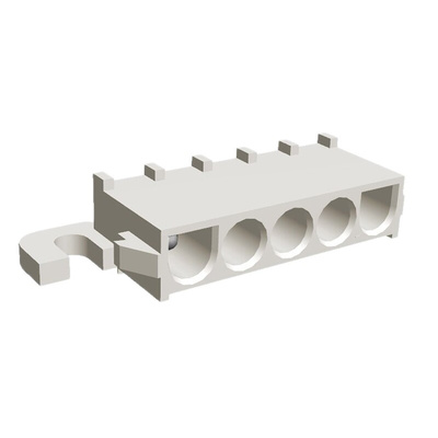 TE Connectivity Universal MATE-N-LOK Series Right Angle Through Hole PCB Header, 5 Contact(s), 6.35mm Pitch, 1 Row(s),