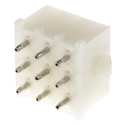 TE Connectivity Universal MATE-N-LOK Series Straight Through Hole PCB Header, 9 Contact(s), 6.35mm Pitch, 3 Row(s),