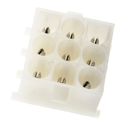 TE Connectivity Universal MATE-N-LOK Series Straight Through Hole PCB Header, 9 Contact(s), 6.35mm Pitch, 3 Row(s),