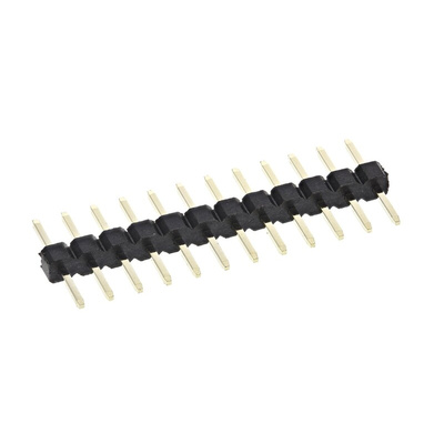 HARWIN M22 Series Straight Through Hole Pin Header, 12 Contact(s), 2.0mm Pitch, 1 Row(s), Unshrouded