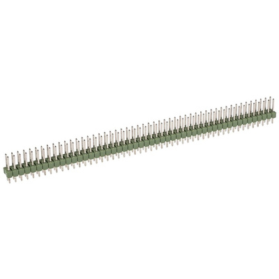 TE Connectivity AMPMODU MOD II Series Straight Through Hole Pin Header, 100 Contact(s), 2.54mm Pitch, 2 Row(s),