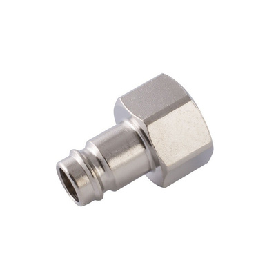 RS PRO Pneumatic Quick Connect Coupling Nickel Plated Brass 3/8in Threaded