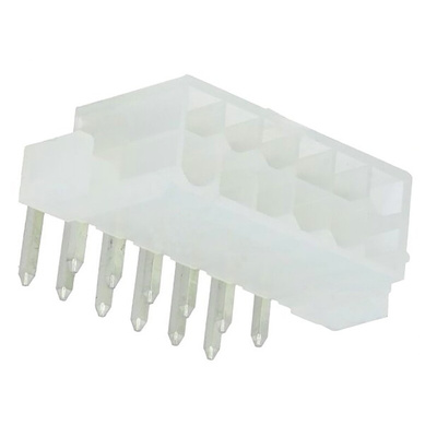 Molex Mini-Fit Jr. Series Right Angle Through Hole PCB Header, 12 Contact(s), 4.2mm Pitch, 2 Row(s), Shrouded