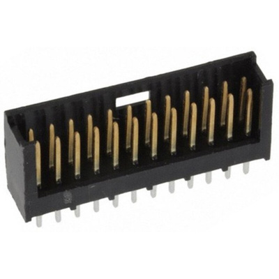TE Connectivity AMPMODU MOD II Series Straight Through Hole PCB Header, 24 Contact(s), 2.54mm Pitch, 2 Row(s), Shrouded