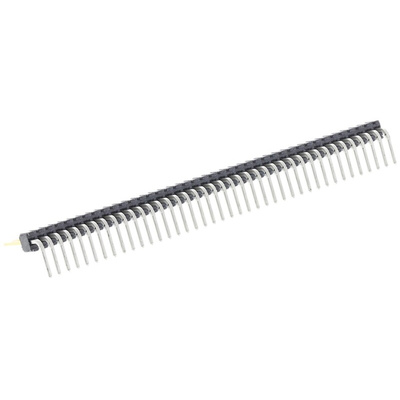 Samtec TMS Series Right Angle Through Hole Pin Header, 40 Contact(s), 1.27mm Pitch, 1 Row(s), Unshrouded