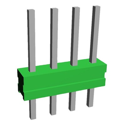 TE Connectivity AMPMODU MOD II Series Straight Through Hole Pin Header, 4 Contact(s), 2.54mm Pitch, 1 Row(s), Unshrouded