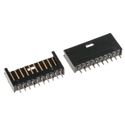 TE Connectivity AMPMODU MOD II Series Straight Through Hole PCB Header, 10 Contact(s), 2.54mm Pitch, 1 Row(s), Shrouded