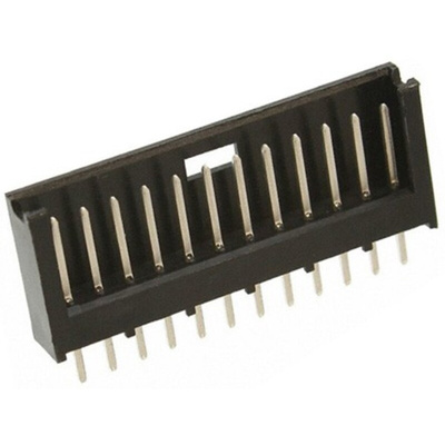 TE Connectivity AMPMODU MOD II Series Straight Through Hole PCB Header, 12 Contact(s), 2.54mm Pitch, 1 Row(s), Shrouded