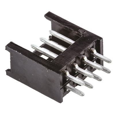TE Connectivity AMPMODU MOD II Series Straight Through Hole PCB Header, 8 Contact(s), 2.54mm Pitch, 2 Row(s), Shrouded