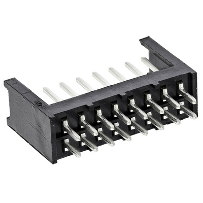 TE Connectivity AMPMODU MOD II Series Straight Through Hole PCB Header, 16 Contact(s), 2.54mm Pitch, 2 Row(s), Shrouded