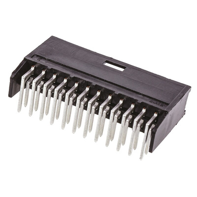 TE Connectivity AMPMODU MOD II Series Right Angle Through Hole PCB Header, 24 Contact(s), 2.54mm Pitch, 2 Row(s),