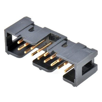 3M 2500 Series Right Angle Through Hole PCB Header, 16 Contact(s), 2.54mm Pitch, 2 Row(s), Shrouded