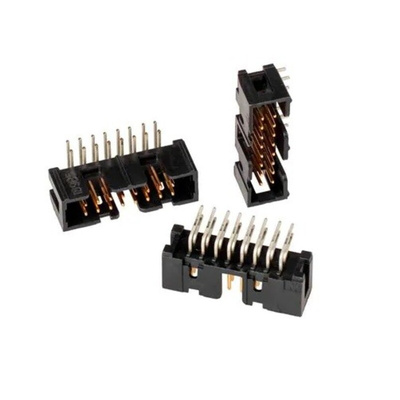 3M 2500 Series Right Angle Through Hole PCB Header, 16 Contact(s), 2.54mm Pitch, 2 Row(s), Shrouded