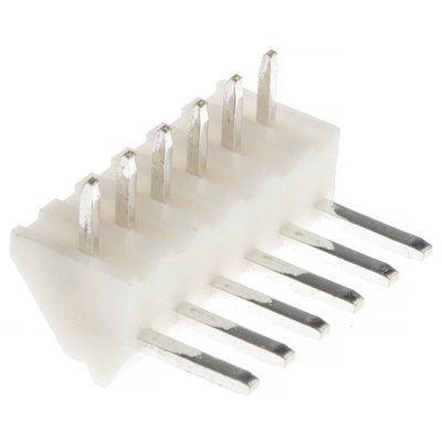 JST NH Series Right Angle Through Hole Pin Header, 6 Contact(s), 2.5mm Pitch, 1 Row(s), Unshrouded