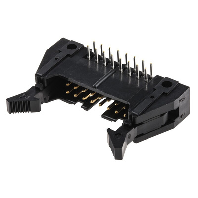 Hirose HIF3B Series Right Angle Through Hole PCB Header, 16 Contact(s), 2.54mm Pitch, 2 Row(s), Shrouded