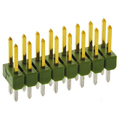 TE Connectivity AMPMODU MOD II Series Straight Through Hole Pin Header, 16 Contact(s), 2.54mm Pitch, 2 Row(s),