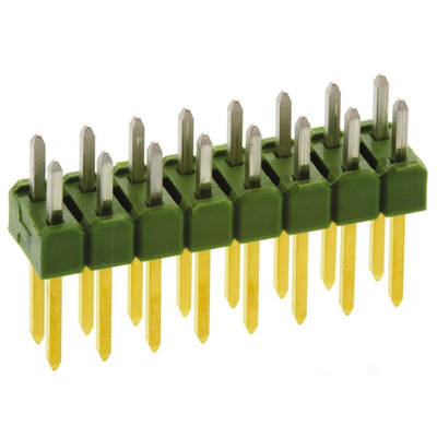 TE Connectivity AMPMODU MOD II Series Straight Through Hole Pin Header, 16 Contact(s), 2.54mm Pitch, 2 Row(s),