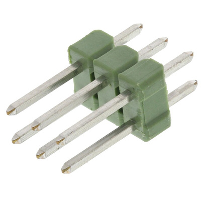 TE Connectivity AMPMODU MOD II Series Straight Through Hole Pin Header, 6 Contact(s), 2.54mm Pitch, 2 Row(s), Unshrouded