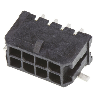 Molex Micro-Fit 3.0 Series Right Angle Surface Mount PCB Header, 8 Contact(s), 3.0mm Pitch, 2 Row(s), Shrouded