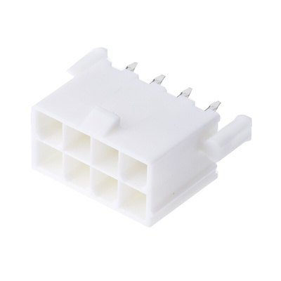 Molex Mini-Fit Jr. Series Straight Through Hole PCB Header, 8 Contact(s), 4.2mm Pitch, 2 Row(s), Shrouded