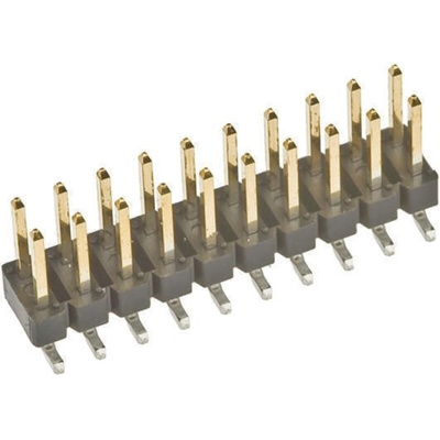 Amphenol ICC BergStik Series Straight Surface Mount Pin Header, 20 Contact(s), 2.54mm Pitch, 2 Row(s), Unshrouded