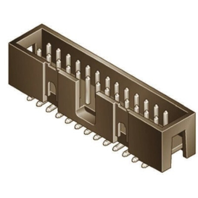 Amphenol FCI Quickie Series Straight Surface Mount PCB Header, 14 Contact(s), 2.54mm Pitch, 2 Row(s), Shrouded