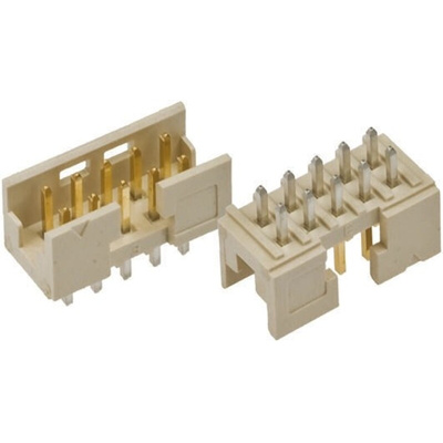 Amphenol FCI Minitek Series Straight Through Hole PCB Header, 6 Contact(s), 2.0mm Pitch, 2 Row(s), Shrouded