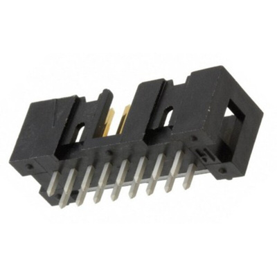 TE Connectivity AMP-LATCH Series Straight Through Hole PCB Header, 16 Contact(s), 2.54mm Pitch, 2 Row(s), Shrouded