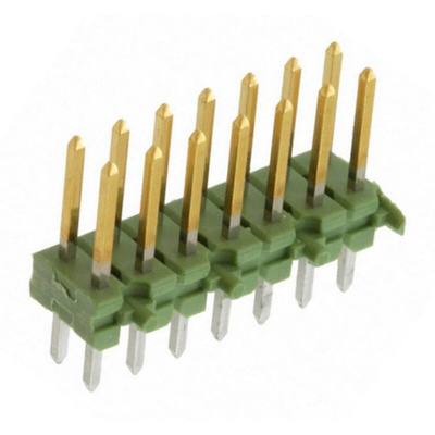 TE Connectivity AMPMODU MOD II Series Straight Through Hole Pin Header, 14 Contact(s), 2.54mm Pitch, 2 Row(s),