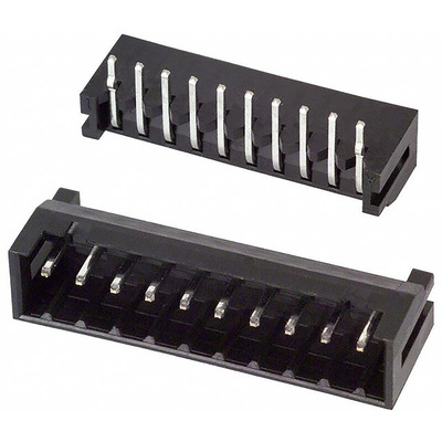Hirose DF3 Series Right Angle Through Hole PCB Header, 10 Contact(s), 2.0mm Pitch, 1 Row(s), Shrouded
