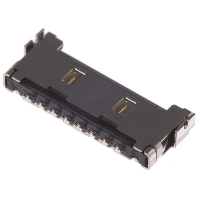 Hirose DF19 Series Right Angle Surface Mount PCB Header, 8 Contact(s), 1.0mm Pitch, 1 Row(s), Shrouded