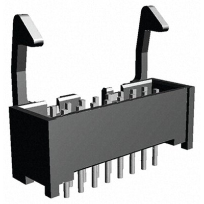 TE Connectivity AMP-LATCH Series Straight Through Hole PCB Header, 16 Contact(s), 2.54mm Pitch, 2 Row(s), Shrouded