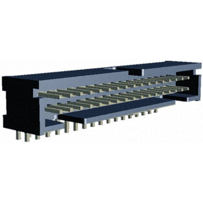 TE Connectivity AMP-LATCH Series Right Angle Through Hole PCB Header, 34 Contact(s), 2.54mm Pitch, 2 Row(s), Shrouded