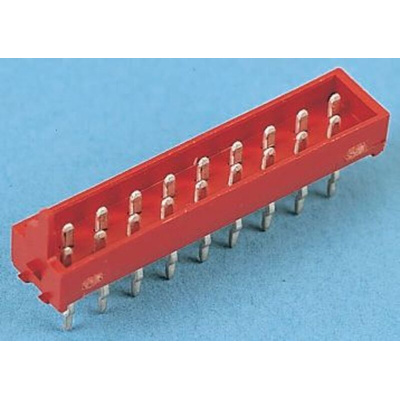 TE Connectivity Micro-Match Series Straight Through Hole PCB Header, 14 Contact(s), 2.54mm Pitch, 2 Row(s), Shrouded