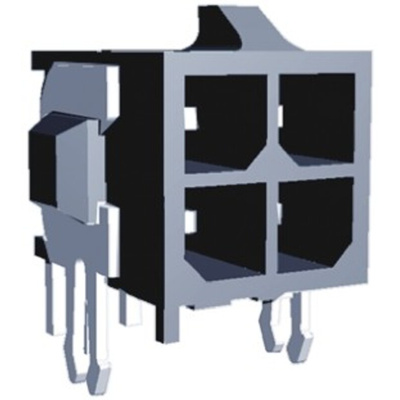 TE Connectivity Micro MATE-N-LOK Series Right Angle Through Hole PCB Header, 4 Contact(s), 3.0mm Pitch, 2 Row(s),