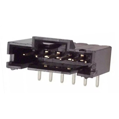TE Connectivity AMPMODU MTE Series Right Angle Through Hole PCB Header, 6 Contact(s), 2.54mm Pitch, 1 Row(s), Shrouded