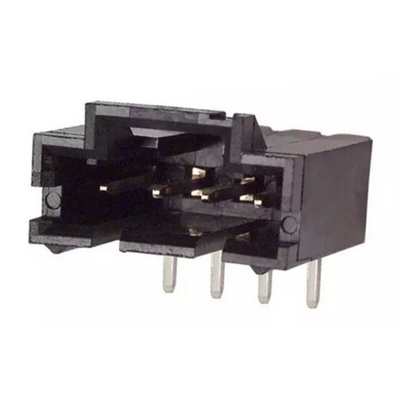 TE Connectivity AMPMODU MTE Series Right Angle Through Hole PCB Header, 4 Contact(s), 2.54mm Pitch, 1 Row(s), Shrouded