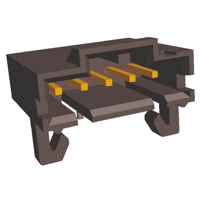 TE Connectivity AMPMODU MTE Series Right Angle Through Hole PCB Header, 5 Contact(s), 2.54mm Pitch, 1 Row(s), Shrouded