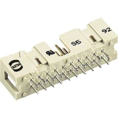 Harting SEK 18 Series Straight Through Hole PCB Header, 26 Contact(s), 2.54mm Pitch, 2 Row(s), Shrouded