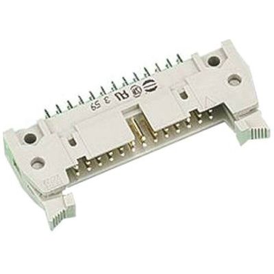 Harting SEK 18 Series Straight Through Hole PCB Header, 50 Contact(s), 2.54mm Pitch, 2 Row(s), Shrouded