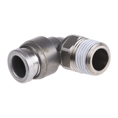 SMC Threaded-to-Tube Elbow Connector R 1/8 to Push In 6 mm, KQB2 Series, 1 MPa