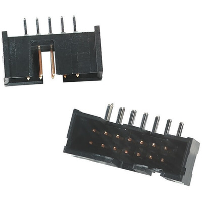 3M 2500 Series Straight Through Hole PCB Header, 10 Contact(s), 2.54mm Pitch, 2 Row(s), Shrouded