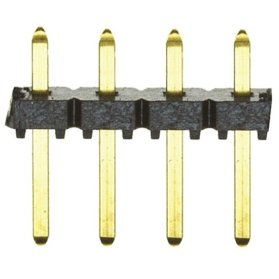 Samtec TLW Series Straight Through Hole Pin Header, 4 Contact(s), 2.54mm Pitch, 1 Row(s), Unshrouded
