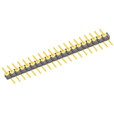 Samtec TS Series Straight Through Hole Pin Header, 20 Contact(s), 2.54mm Pitch, 1 Row(s), Unshrouded