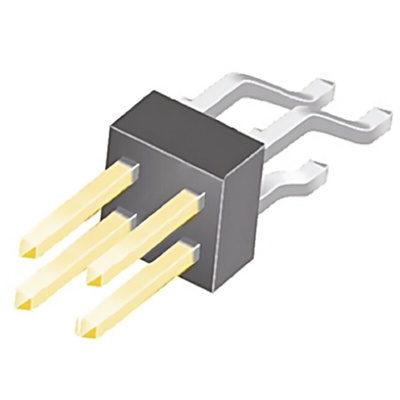 Samtec TSM Series Right Angle Surface Mount Pin Header, 4 Contact(s), 2.54mm Pitch, 2 Row(s), Unshrouded