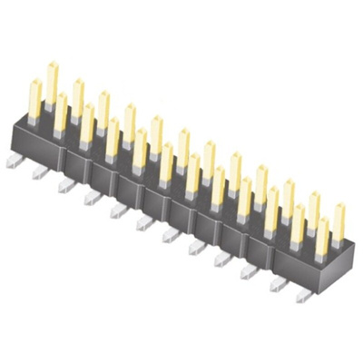 Samtec TSM Series Straight Surface Mount Pin Header, 24 Contact(s), 2.54mm Pitch, 2 Row(s), Unshrouded